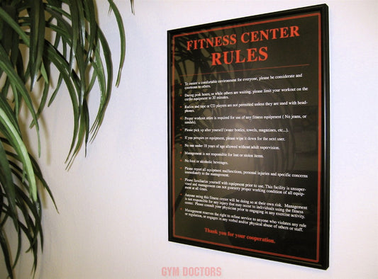 Fitness Center Rules poster
