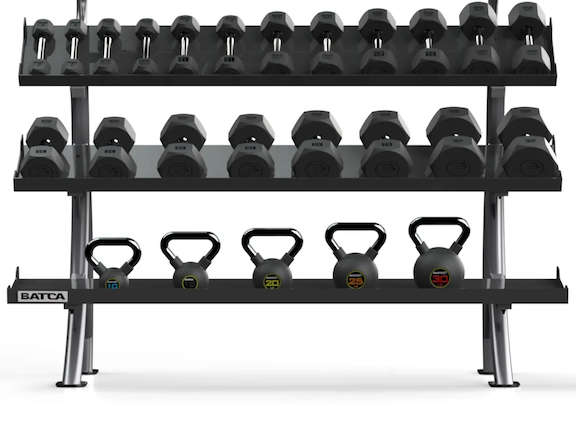 Dumbbell and kettlebell discount rack